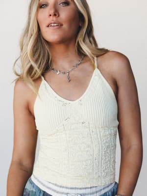 Blush Haven Cami - Pale Banana