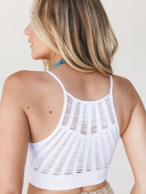 Shadow Lace Bralette - White OS / White