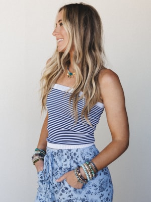 Lush Life Tube Top - Navy White OS / Navy White