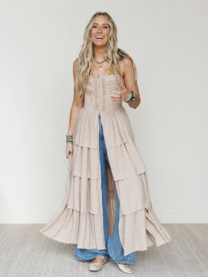 Prairie Breeze Tiered Maxi Top: undefined