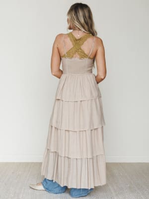 Prairie Breeze Tiered Maxi Top - Sand L / Sand