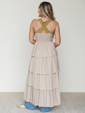 Prairie Breeze Tiered Maxi Top - Sand L / Sand