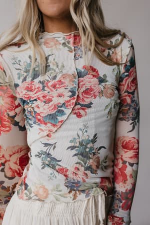 Rosebud Floral Top: undefined