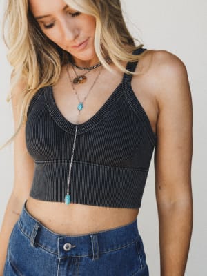 The Only One Ribbed Bralette: undefined