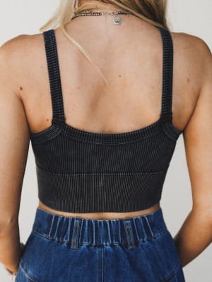 The Only One Ribbed Bralette - Black L/XL / Black