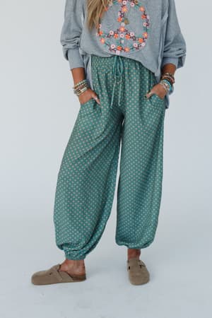 mystic-mirage-printed-joggers-teal/Teal