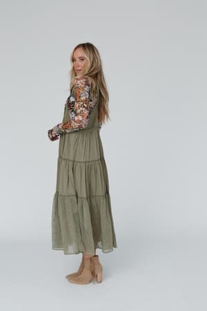 green-paths-overall-dress-olive/Olive