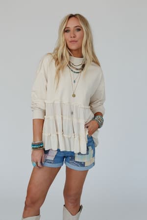 madeira-tiered-babydoll-top-beige/Beige