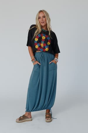 all-in-drawstring-maxi-skirt-teal/Teal