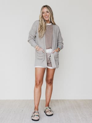 Always In Stripes 4 Piece OOTW Set - Mocha S / M / OS