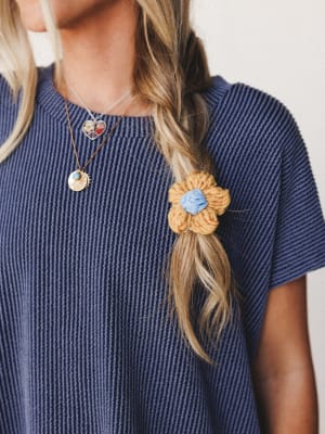 Flowers In Your Hair 3 Piece OOTW Set - Navy S / OS