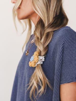 Flowers In Your Hair 3 Piece OOTW Set - Navy S / OS