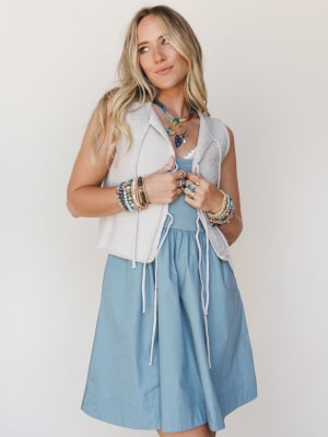 Picnic Pretty 3 Piece OOTW Set - Blue Grey S / S / S