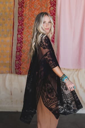 go-wildflower-floral-embroidered-kimono-black/Black