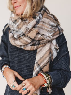 Plaid Blanket Scarf: undefined