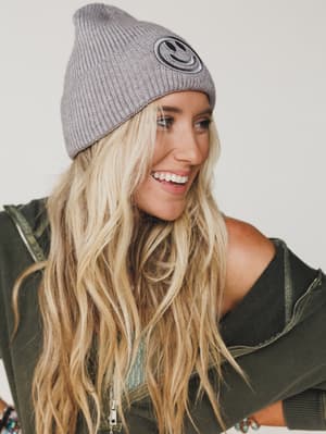 nesta-smiley-beanie-gray/Gray