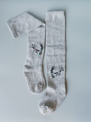 birds-of-a-feather-knee-high-socks-heather-gray/Heather Gray