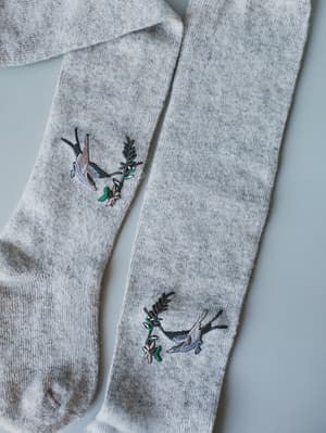 birds-of-a-feather-knee-high-socks-heather-gray/Heather Gray