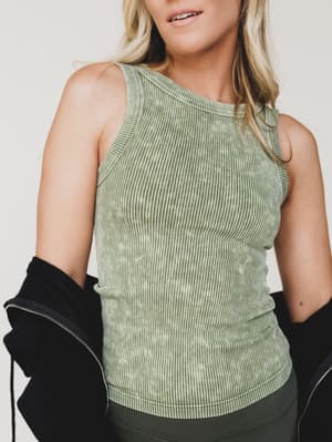 the-haven-fitted-tank-top-ash-olive/Ash Olive
