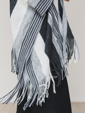 sweet-love-striped-ruana-shawl-gray/Gray