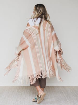 Sweet Love Striped Ruana Shawl: undefined