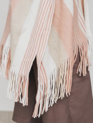 sweet-love-striped-ruana-shawl-beige/Beige