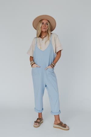 mitzy-v-neck-jumpsuit-blue/Blue