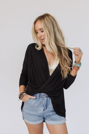 The Nest Cool Days Twisted Long Sleeve Top: undefined