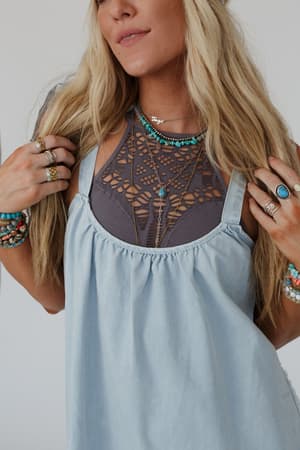 floral-cut-out-high-neck-bralette-dark-gray/Dark Gray