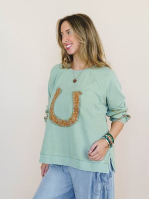 Lucky Flower Top - Sage L / Sage