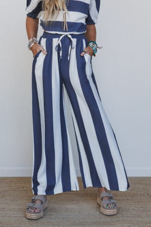 Nautical Wide Leg Pant: undefined