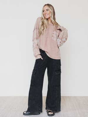 It's a Match Wide Leg Pants - Ash Black L / Ash Black