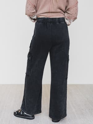 It's a Match Wide Leg Pants - Ash Black L / Ash Black