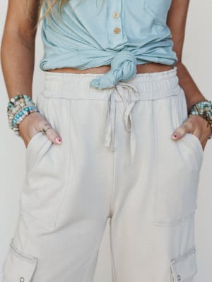 It's a Match Wide Leg Pants - Bone L / Bone