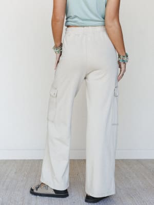 It's a Match Wide Leg Pants - Bone L / Bone