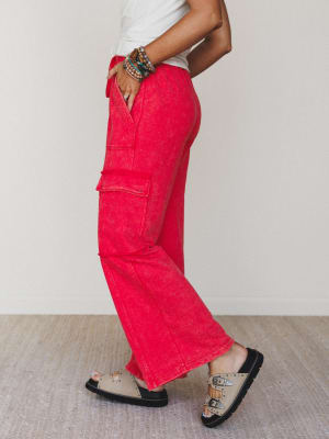 It's a Match Wide Leg Pants - Red L / Red