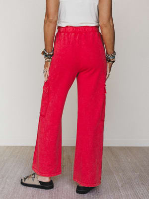 It's a Match Wide Leg Pants - Red L / Red
