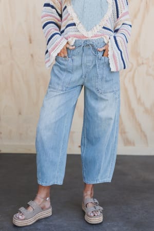 Bridgton Drawstring Barrel Jeans: undefined