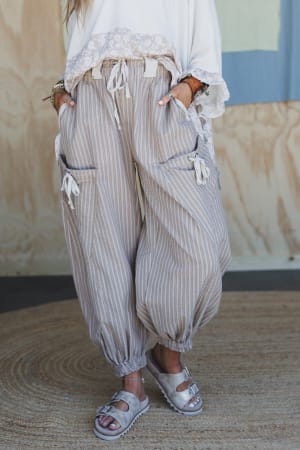 Sunday Social Striped Drawstring Joggers: undefined