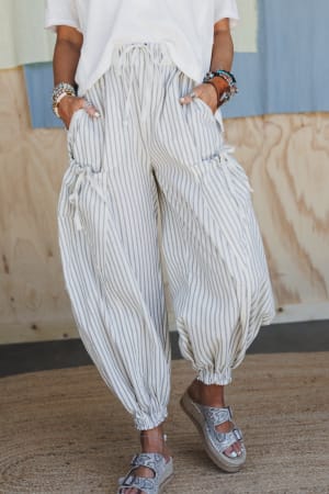 Sunday Social Striped Drawstring Joggers: undefined