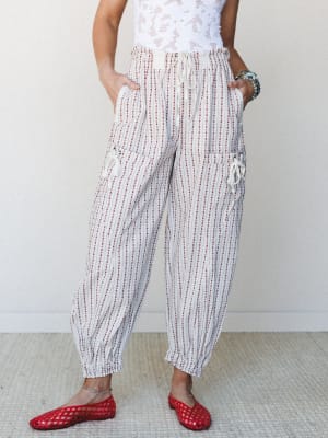 Sunday Social Striped Drawstring Joggers: undefined