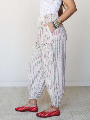 Sunday Social Striped Drawstring Joggers - Oatmeal L / Oatmeal