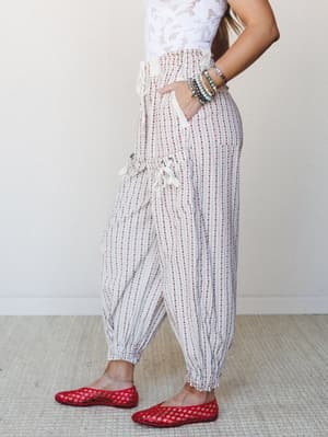 Sunday Social Striped Drawstring Joggers - Oatmeal L / Oatmeal