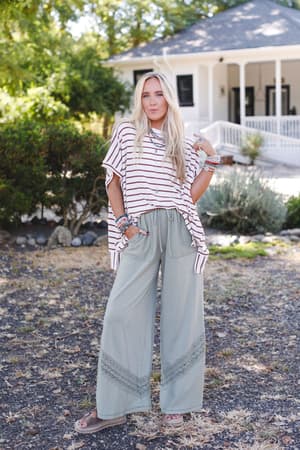 lyrical-wide-leg-pants-green/Green