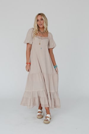 Peony Paradise Lace Trim Dress: undefined