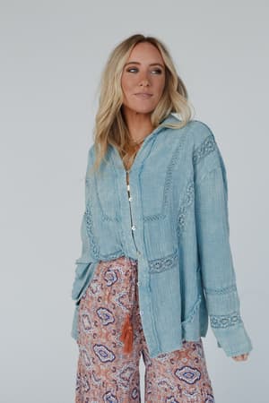 one-in-a-million-button-down-top-blue/Blue
