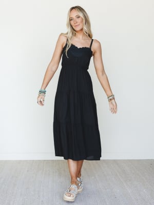 By The Bay Maxi Dress - Black L / Black