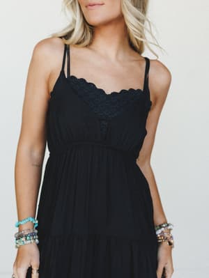 By The Bay Maxi Dress - Black L / Black
