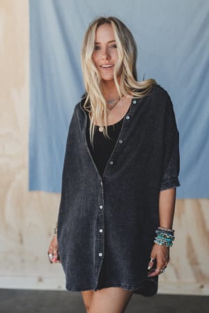 Arabelle Button Down Dress: undefined