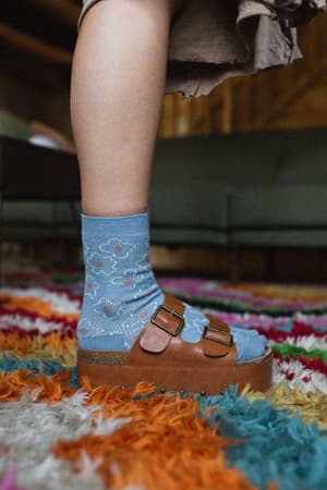 retro-bloom-socks-blue/Blue